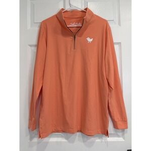 Bad Birdie Men's Quarter Zip Golf Pullover Heather Orange Size M